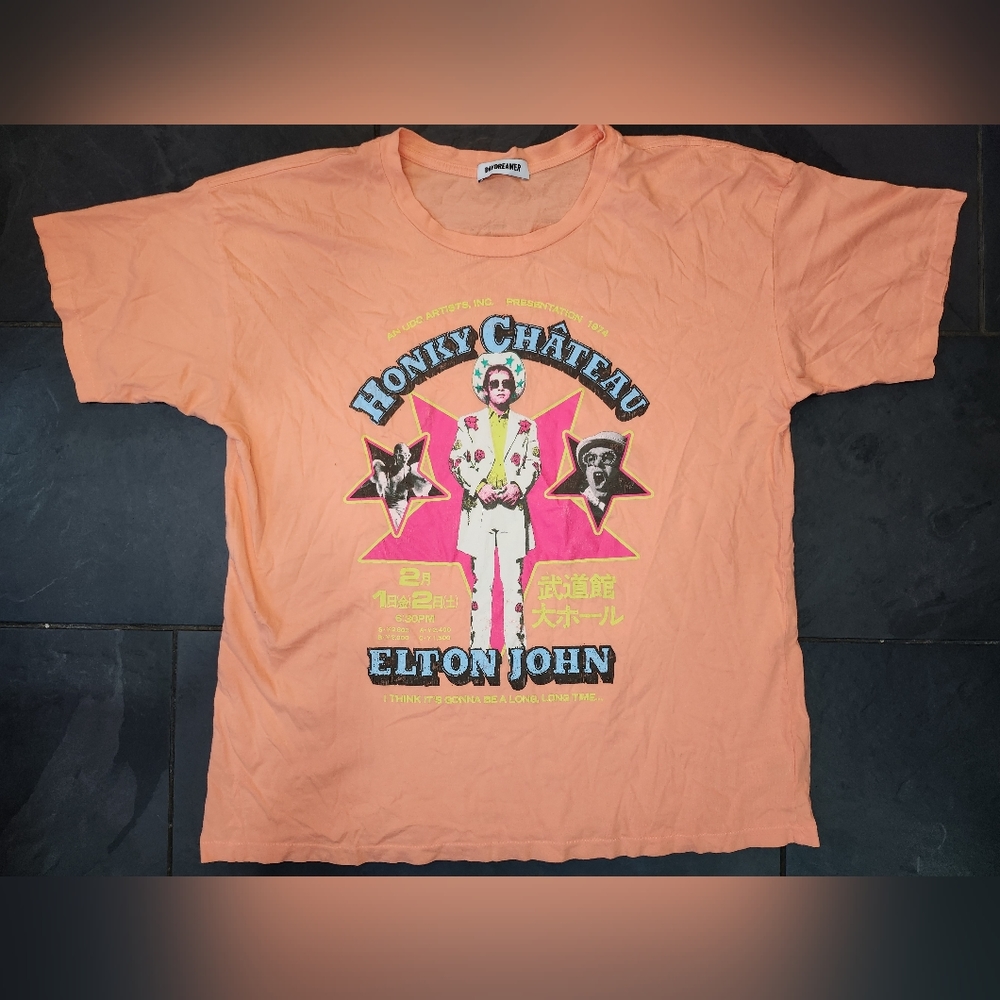 Daydreamer Elton John Honky Chateau Merch Tee- Desert Flower (L)